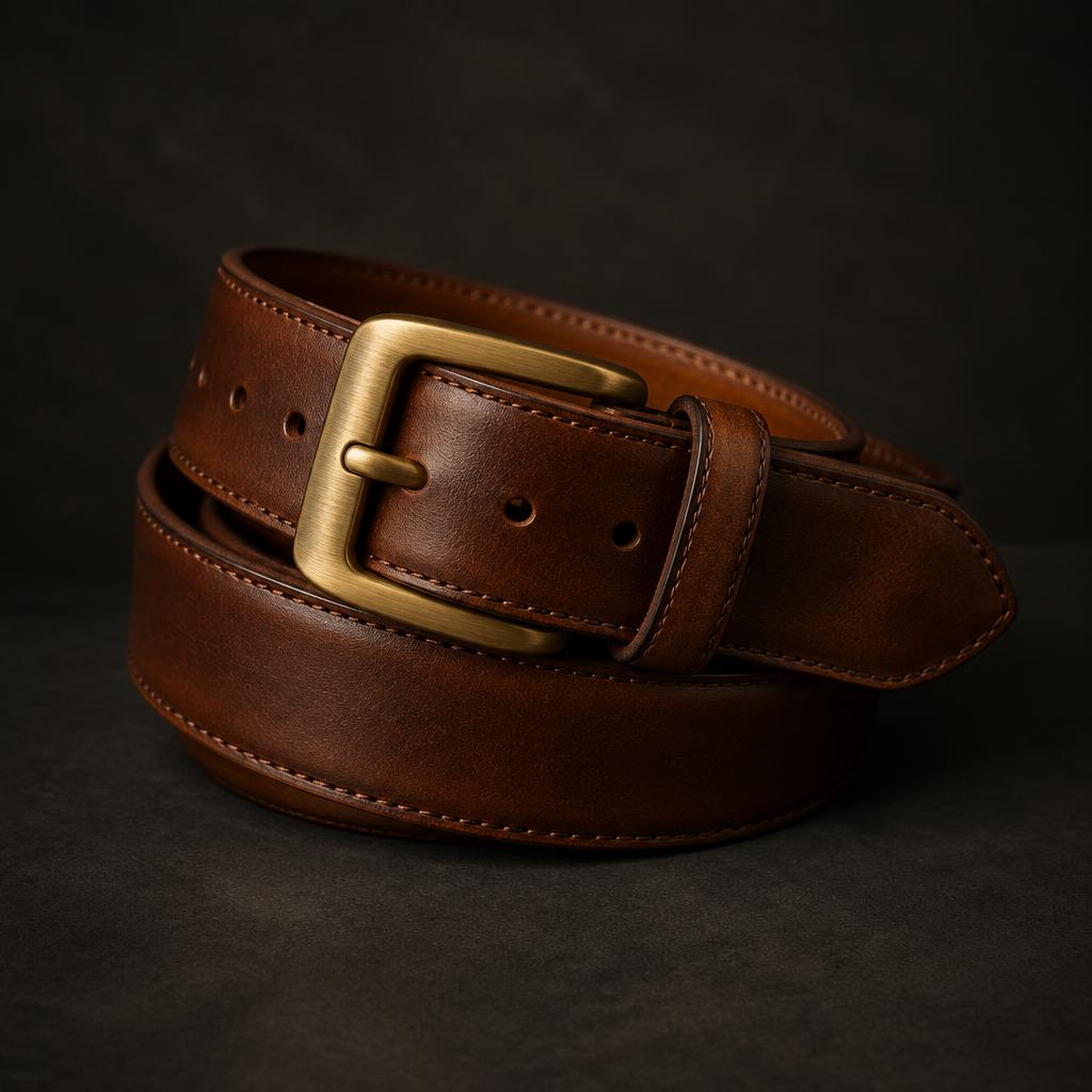 Brown leather belt